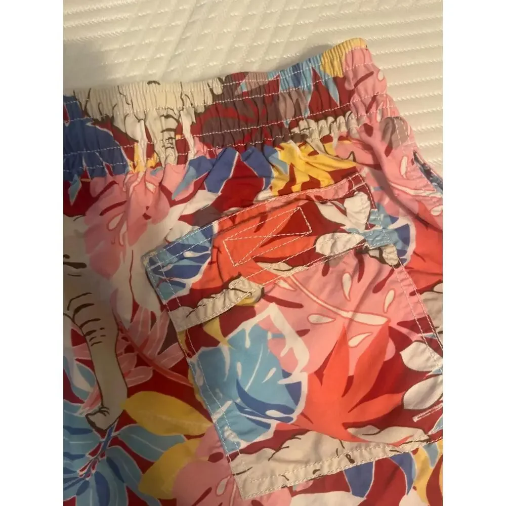 Vilebrequin 3XL Floral/Moped Mens Swimming‎ Shorts Trunks Drawstring Elephant